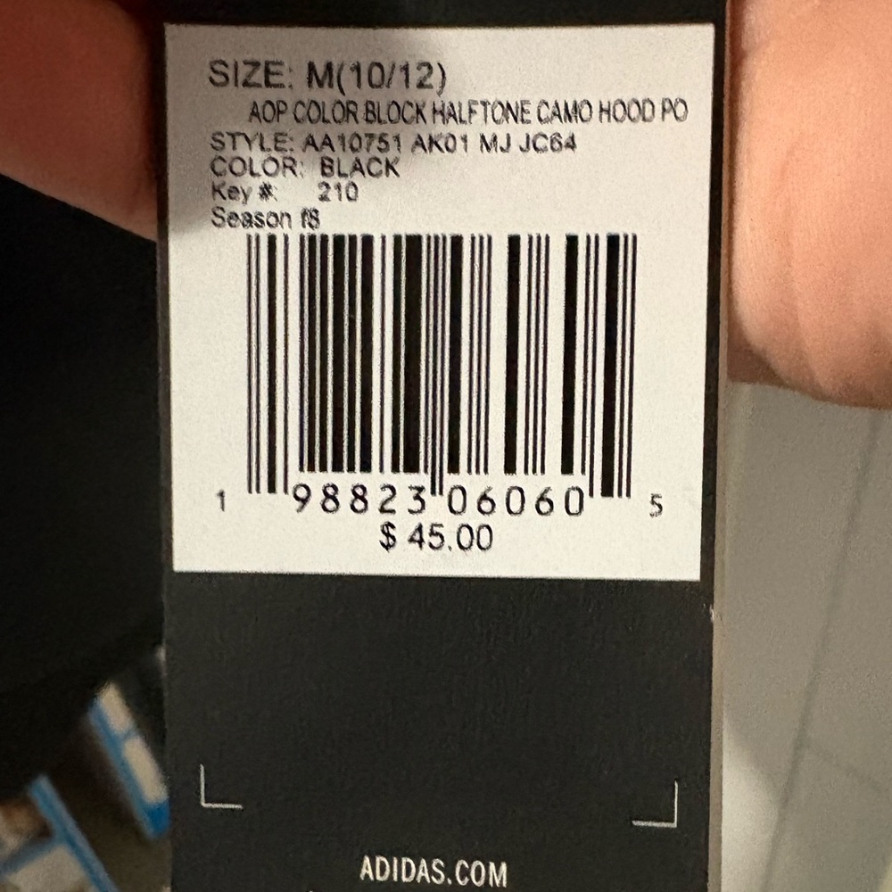 Adidas Kids Black and Gray Camo Hoodie - Picture 3 of 3